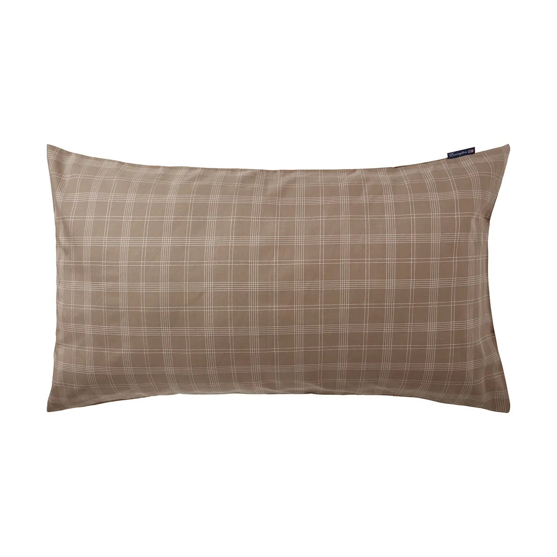 Funda de almohada Checked Pin Point Oxford 50x90 cm, Brown Lexington
