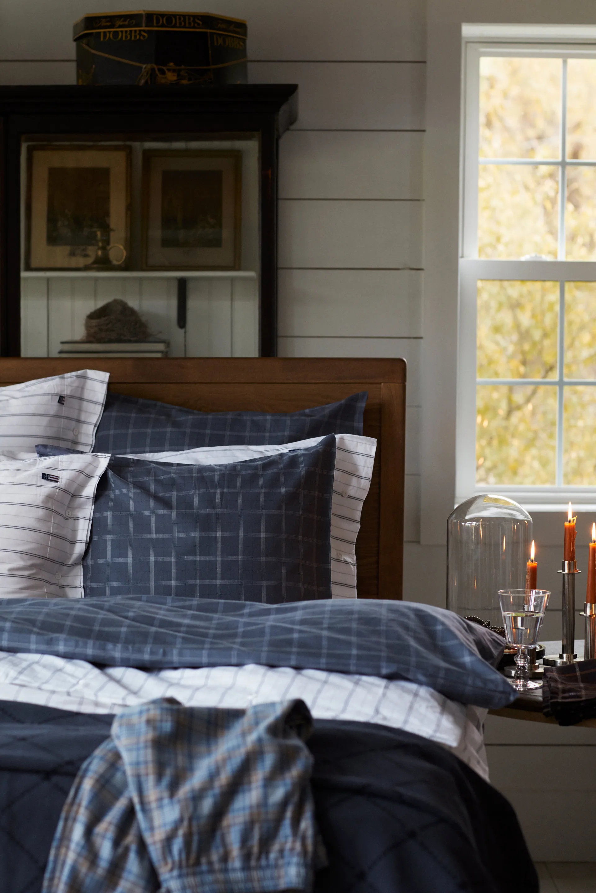 Funda de almohada Checked Pinpoint Oxford 50x60 cm, Dove Lexington