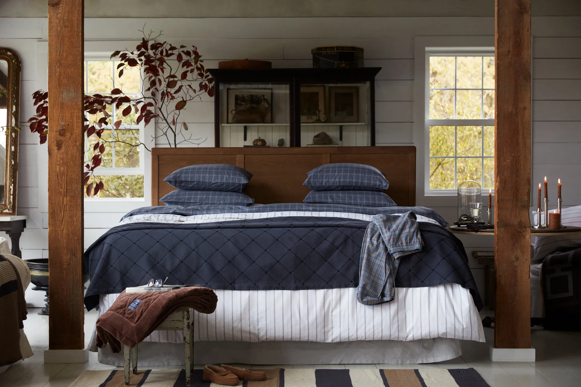Funda de almohada Checked Pinpoint Oxford 50x60 cm, Dove Lexington