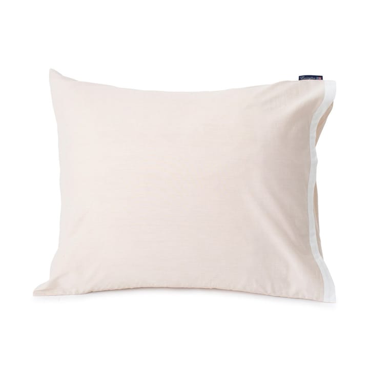 Funda de almohada Contrast Cotton Chambray 50x60 cm - Beige-blanco - Lexington