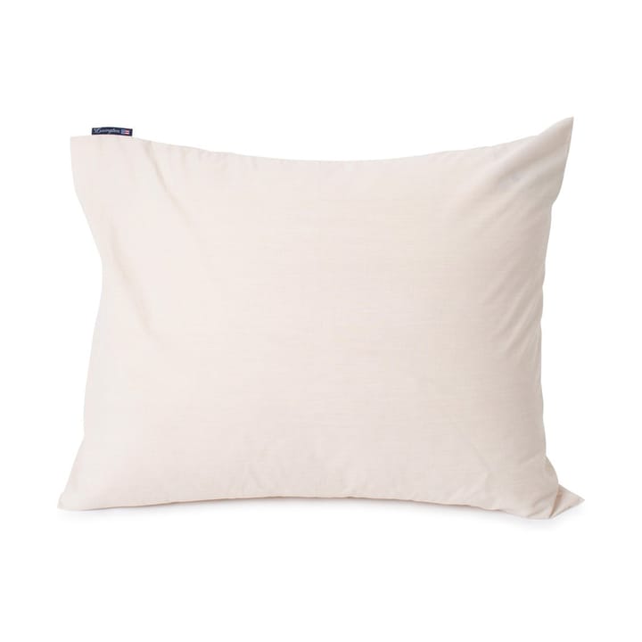 Funda de almohada Contrast Cotton Chambray 50x60 cm - Beige-blanco - Lexington