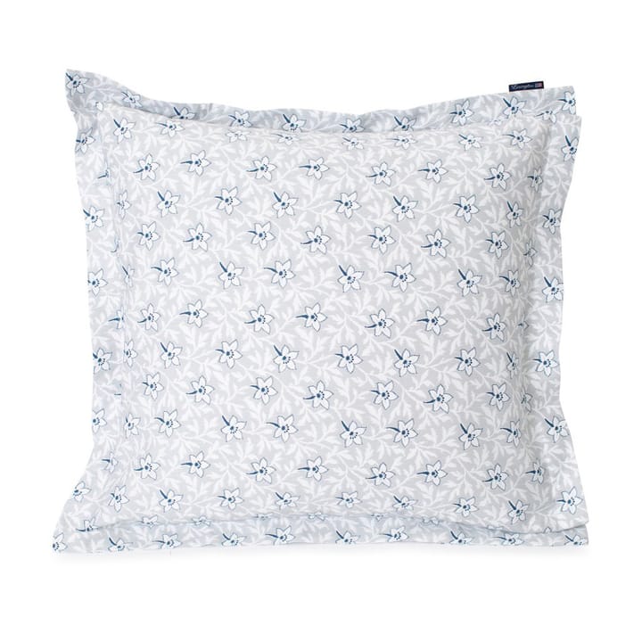 Funda de almohada Flower Print Cotton Sateen 65x65 cm - gris-azul - Lexington