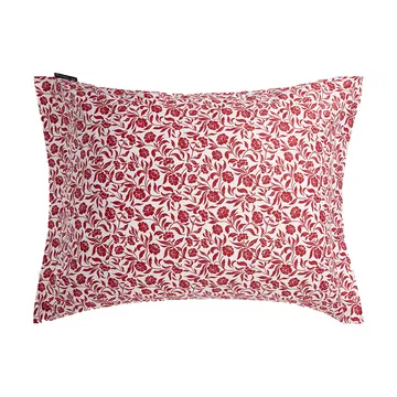 Funda de almohada Flower printed cotton sateen 50x60 cm - Blanco-rojo - Lexington