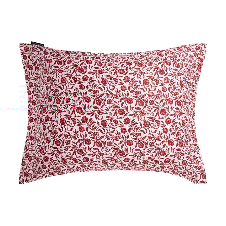 Funda de almohada Flower printed cotton sateens 50x60 cm, Blanco-rojo Lexington