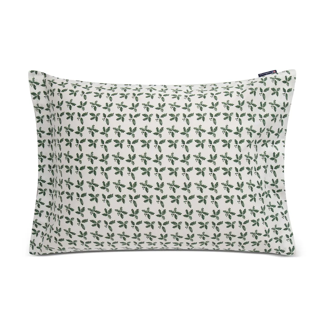 Funda de almohada Holly Printed Cotton Sateen 50x60 cm, Blanco-verde Lexington