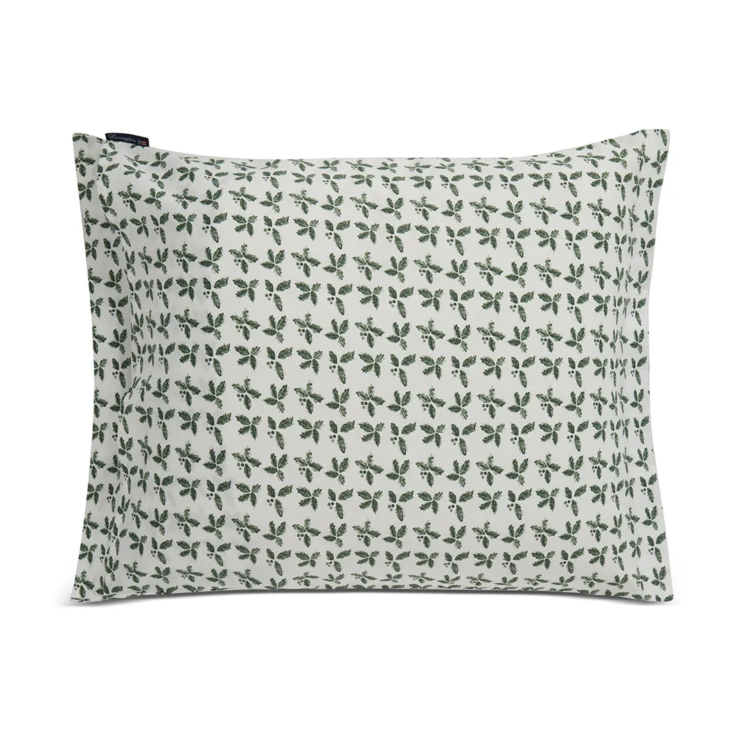 Funda de almohada Holly Printed Cotton Sateen 50x60 cm, Blanco-verde Lexington
