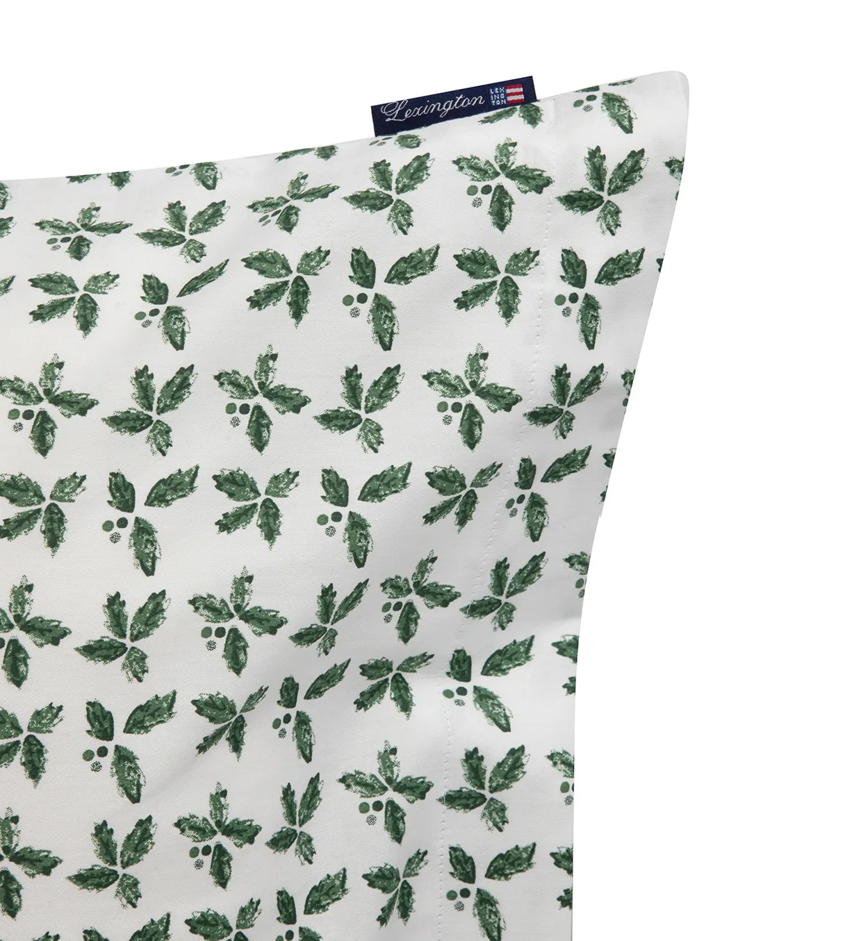 Funda de almohada Holly Printed Cotton Sateen 50x60 cm, Blanco-verde Lexington