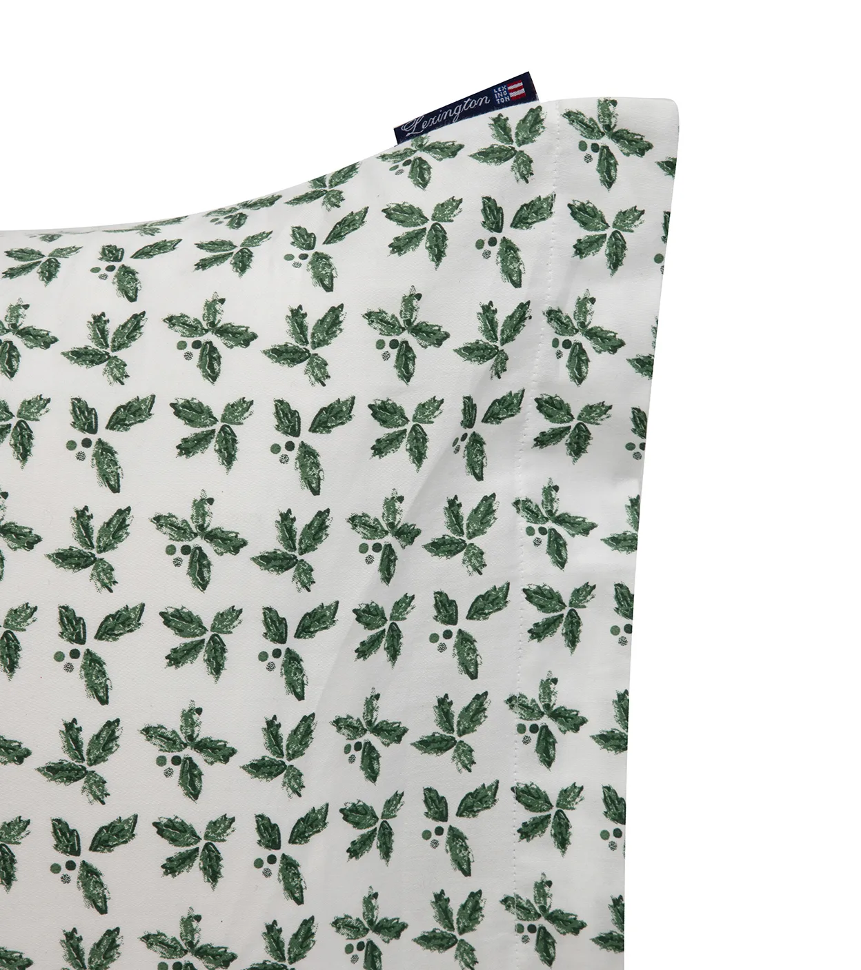 Funda de almohada Holly Printed Cotton Sateen 50x90 cm, Blanco-verde Lexington