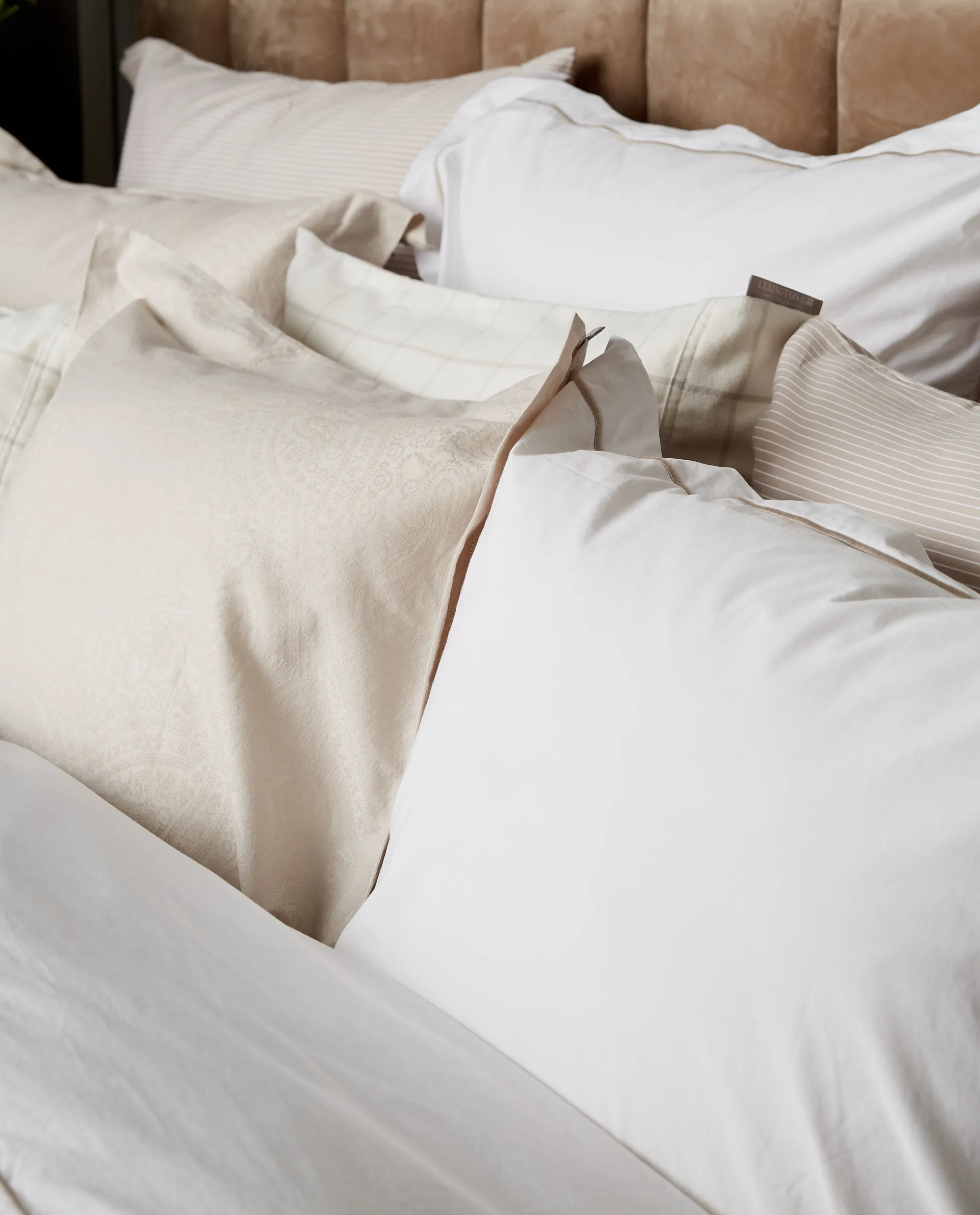 Funda de almohada Hotel Percale 65x65 cm, blanco-beige claro Lexington