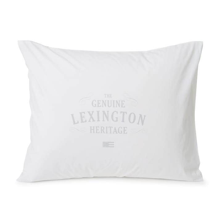 Funda de almohada Lexington Printed Cotton Poplin 50x60 cm - blanco-gris claro - Lexington