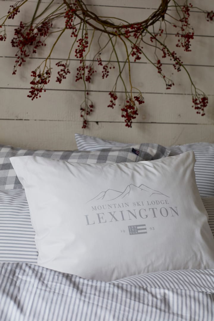 Funda de almohada Lexington Printed Cotton Poplin 50x60 cm, White-light gray Lexington