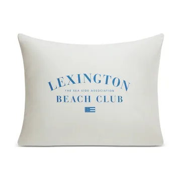 Funda de almohada Printed Organic Cotton Poplin 50x60 cm - Azul-blanco - Lexington