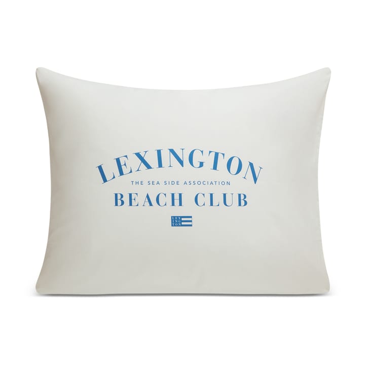 Funda de almohada Printed Organic Cotton Poplin 50x60 cm - Azul-blanco - Lexington