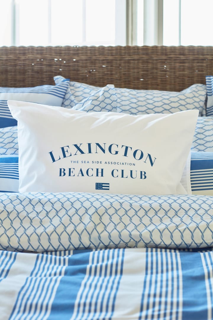 Funda de almohada Printed Organic Cotton Poplin 50x60 cm, Azul-blanco Lexington