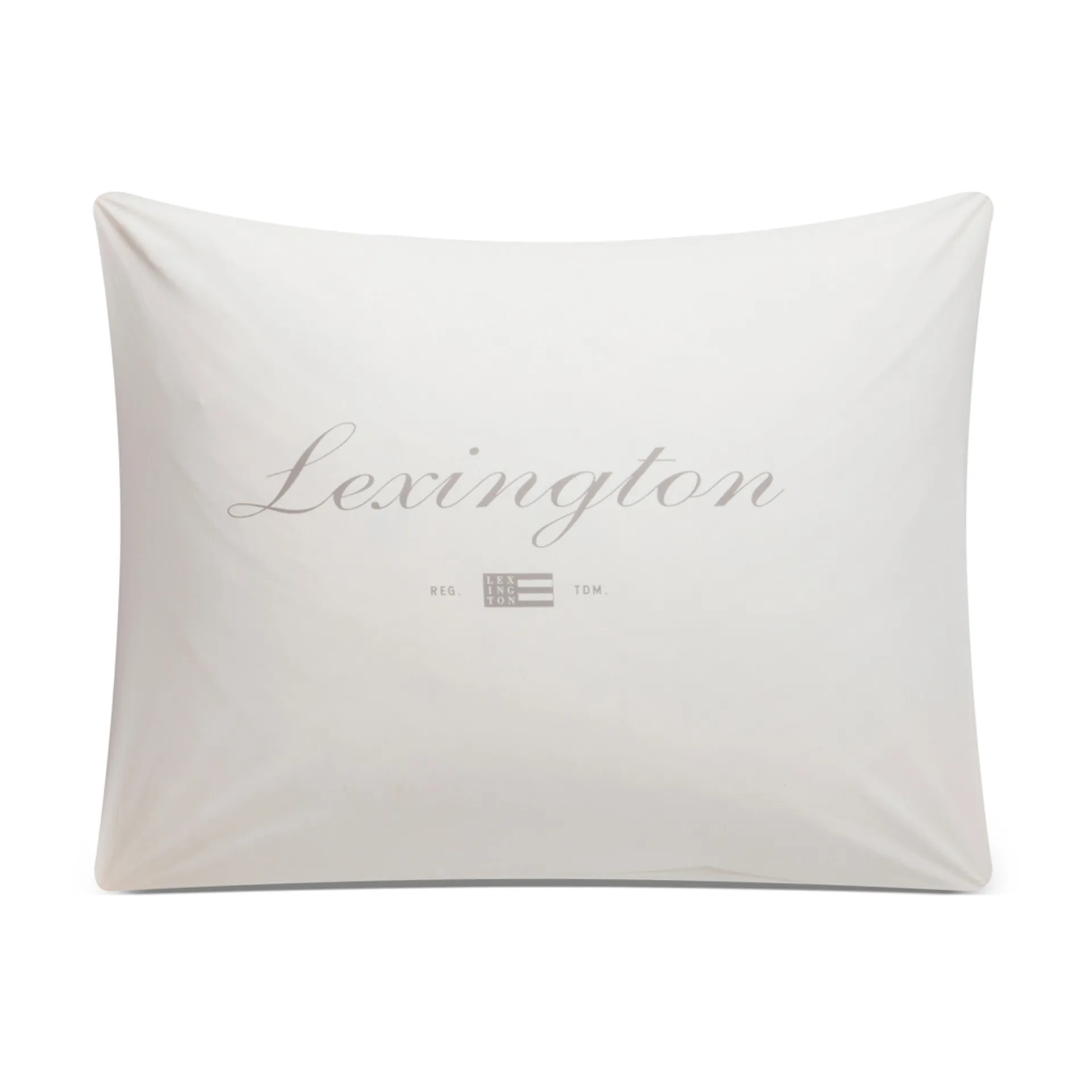 Funda de almohada Printed Organic Cotton Poplin 50x60 cm, blanco-gris Lexington