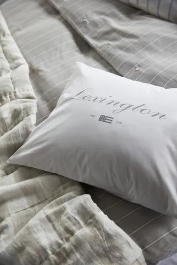 Funda de almohada Printed Organic Cotton Poplin 50x60 cm - blanco-gris - Lexington