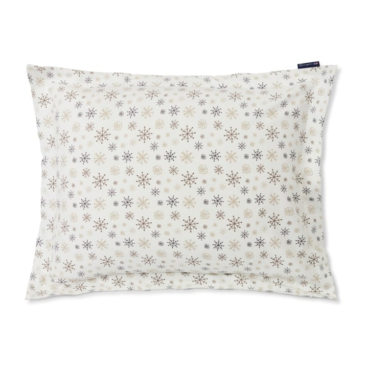 Funda de almohada Snowflake Printed Flannel 50x60 cm - White-beige-gray - Lexington