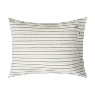 Funda de almohada Stripe cotton flannel - White-green-beige, 50x60 cm - Lexington