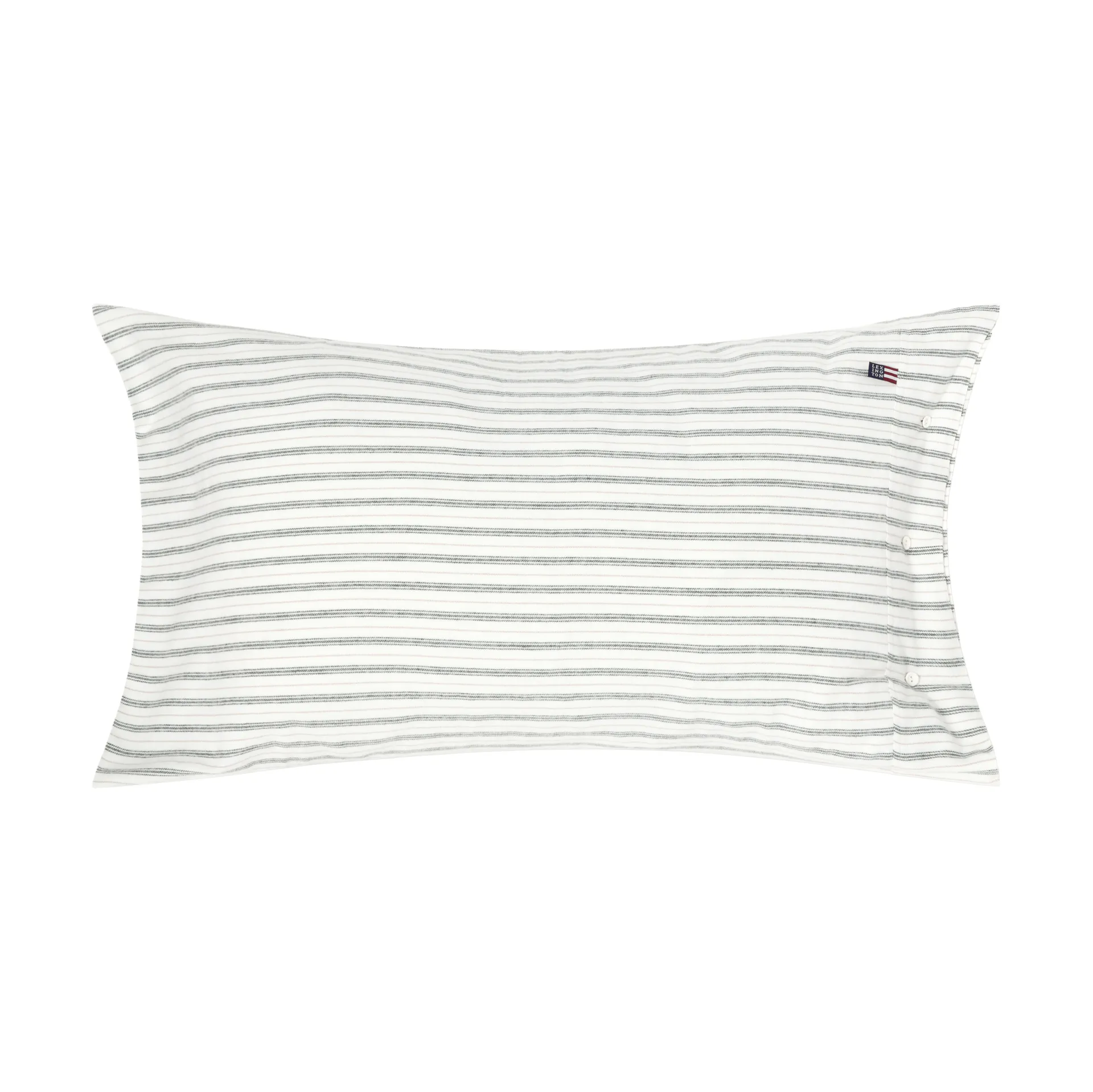 Funda de almohada Stripe cotton flannel, White-green-beige, 50x90 cm Lexington