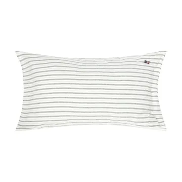 Funda de almohada Stripe cotton flannel - White-green-beige, 50x90 cm - Lexington