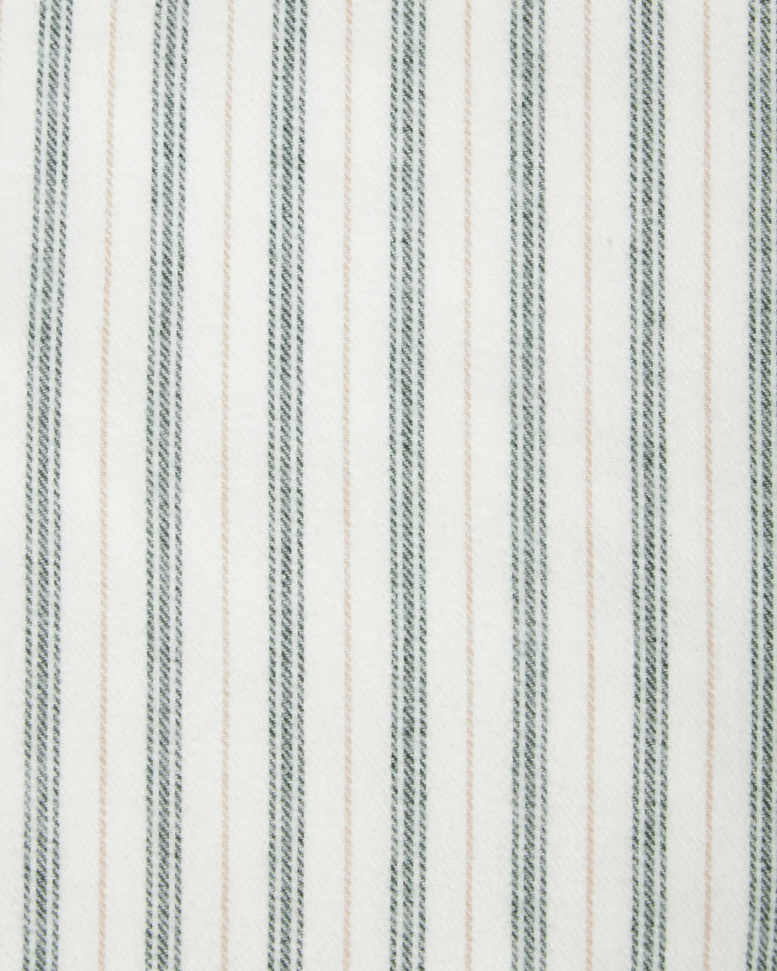 Funda de almohada Stripe cotton flannel, White-green-beige, 50x90 cm Lexington