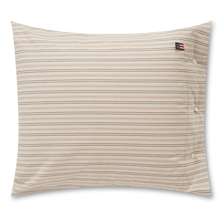 Funda de almohada Striped Cotton Poplin 50x60 cm - Light beige-multi - Lexington