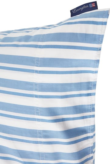 Funda de almohada Striped Cotton Poplin 50x60 cm - White-Blue - Lexington