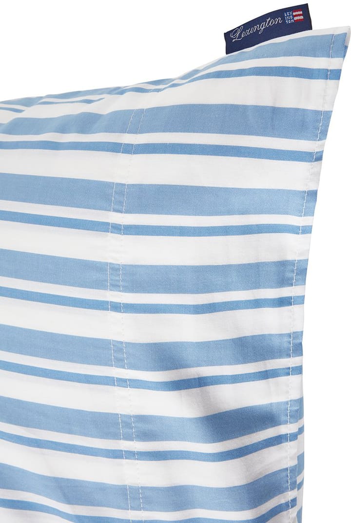 Funda de almohada Striped Cotton Poplin 50x60 cm - White-Blue - Lexington