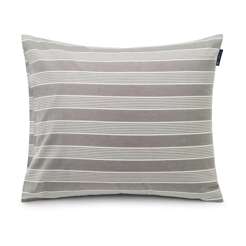Funda de almohada Striped Lyocell Cotton 50x60 cm, Gray-white Lexington