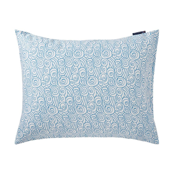 Funda de almohada Wave Printed Cotton Sateen 50x60 cm - White-Blue - Lexington