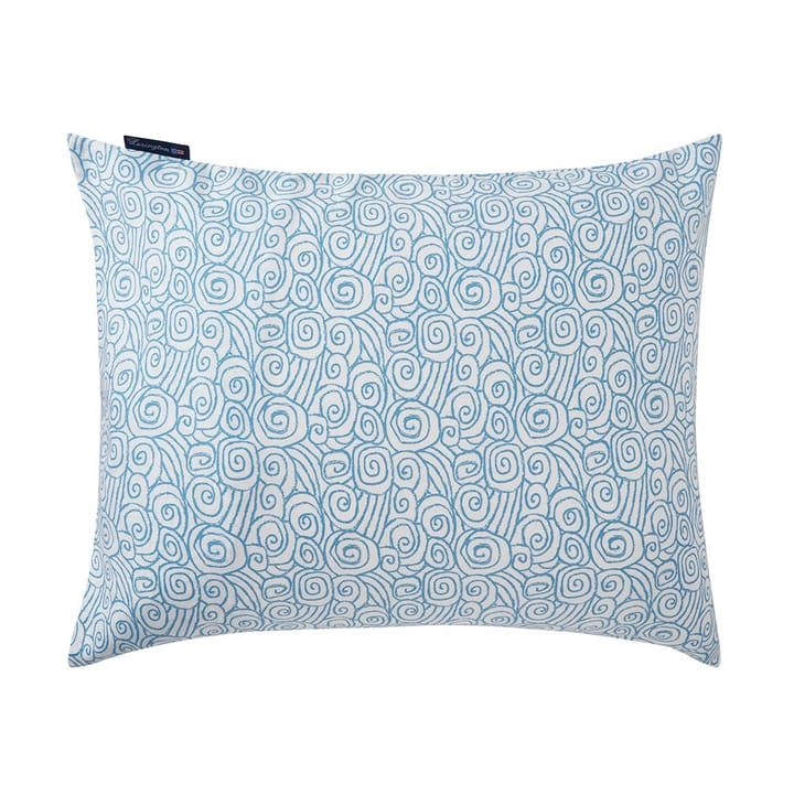 Funda de almohada Wave Printed Cotton Sateen 50x60 cm - White-Blue - Lexington
