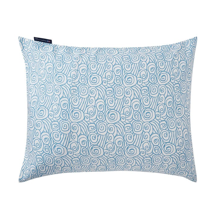 Funda de almohada Wave Printed Cotton Sateen 50x60 cm, White-Blue Lexington