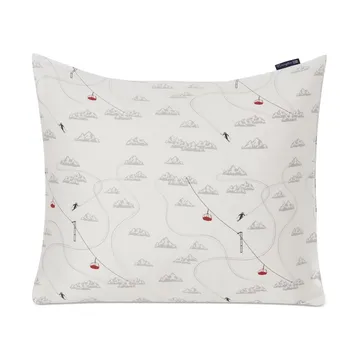 Funda de almohada Winter Printed Cotton Sateen 50x60 cm - White-gray-red - Lexington