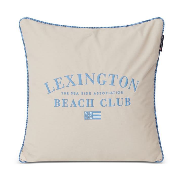 Funda de cojín Beach Club Embroidered 50x50 cm - Beige-azul - Lexington