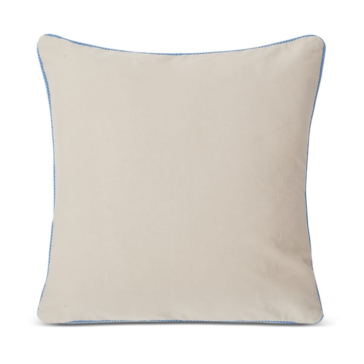 Funda de cojín Beach Club Embroidered 50x50 cm, Beige-azul Lexington