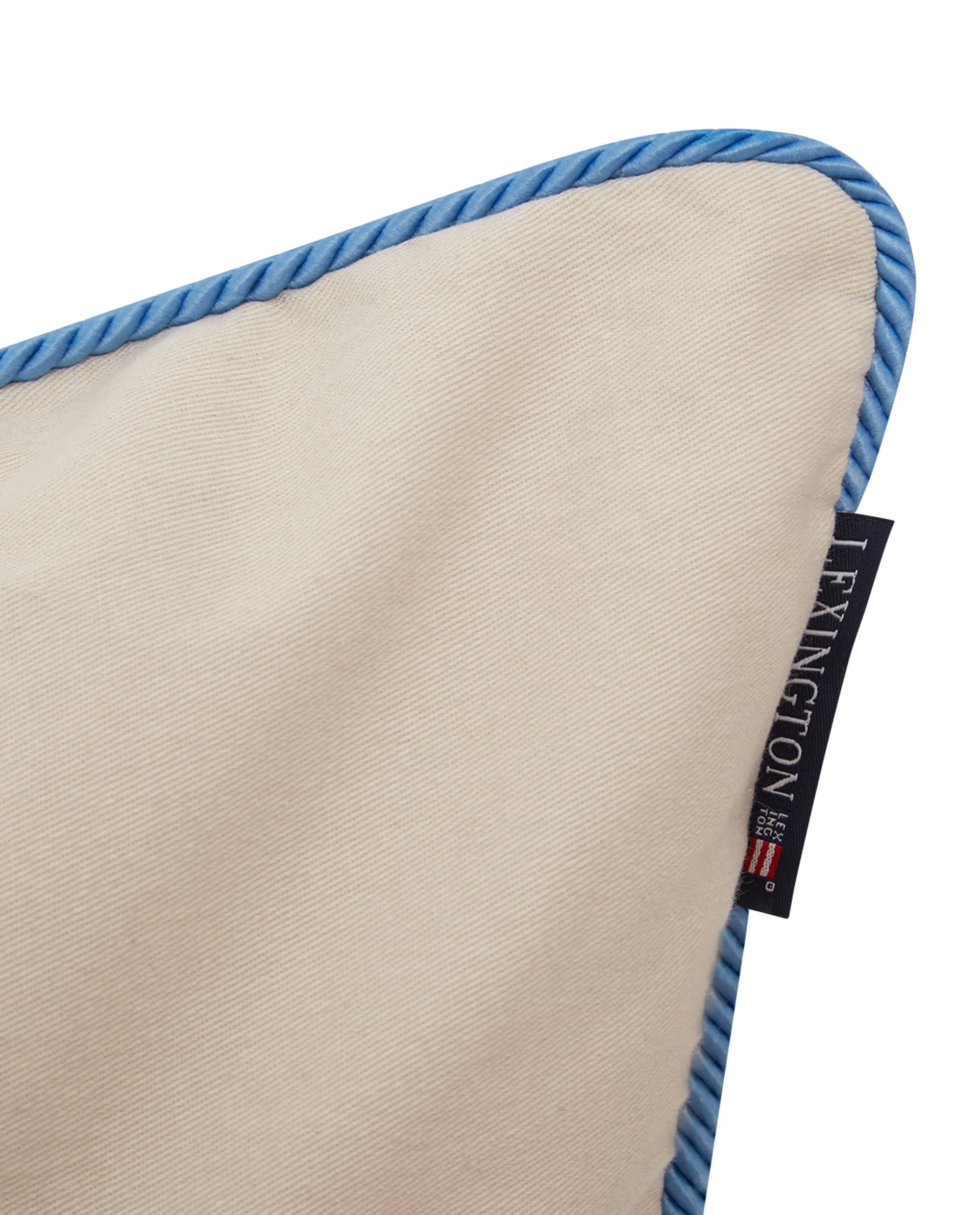 Funda de cojín Beach Club Embroidered 50x50 cm, Beige-azul Lexington