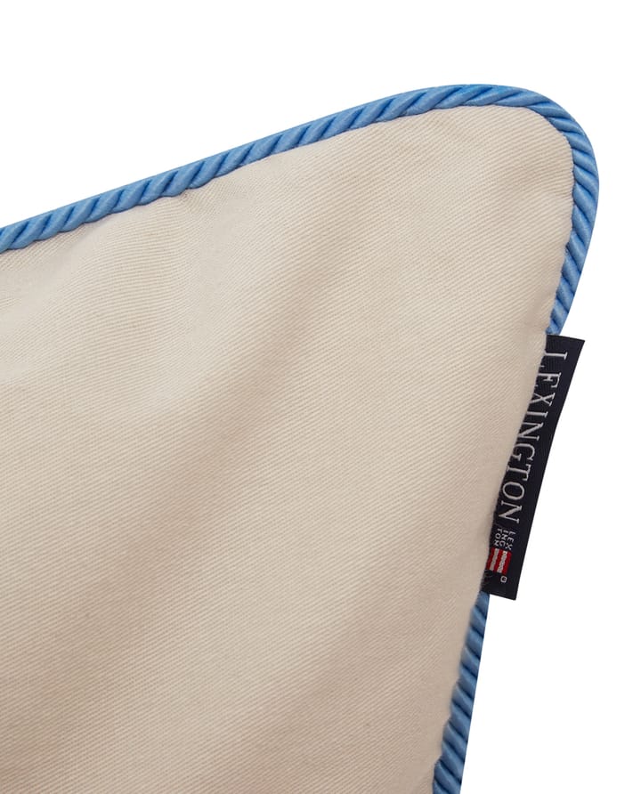 Funda de cojín Beach Club Embroidered 50x50 cm, Beige-azul Lexington
