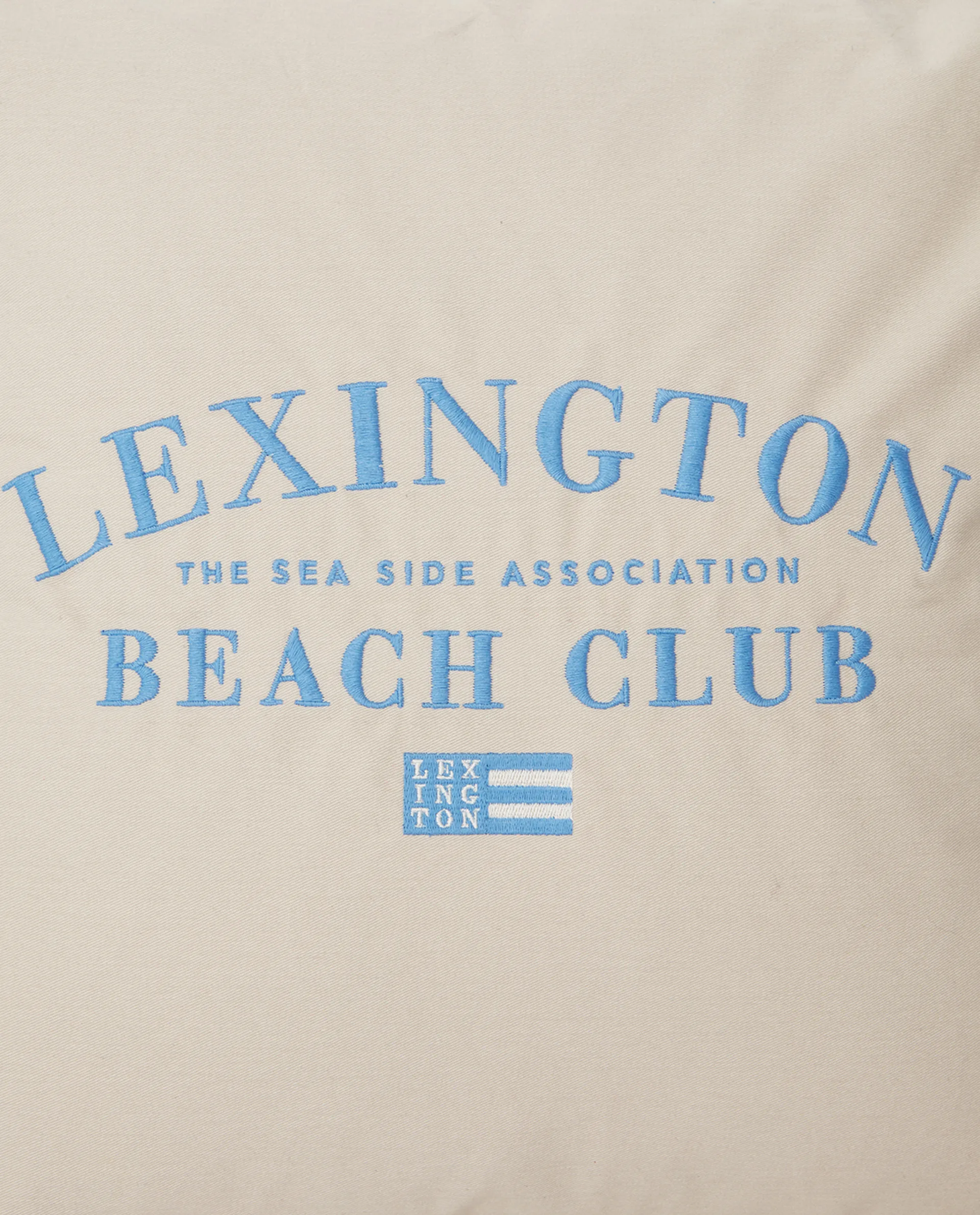 Funda de cojín Beach Club Embroidered 50x50 cm, Beige-azul Lexington