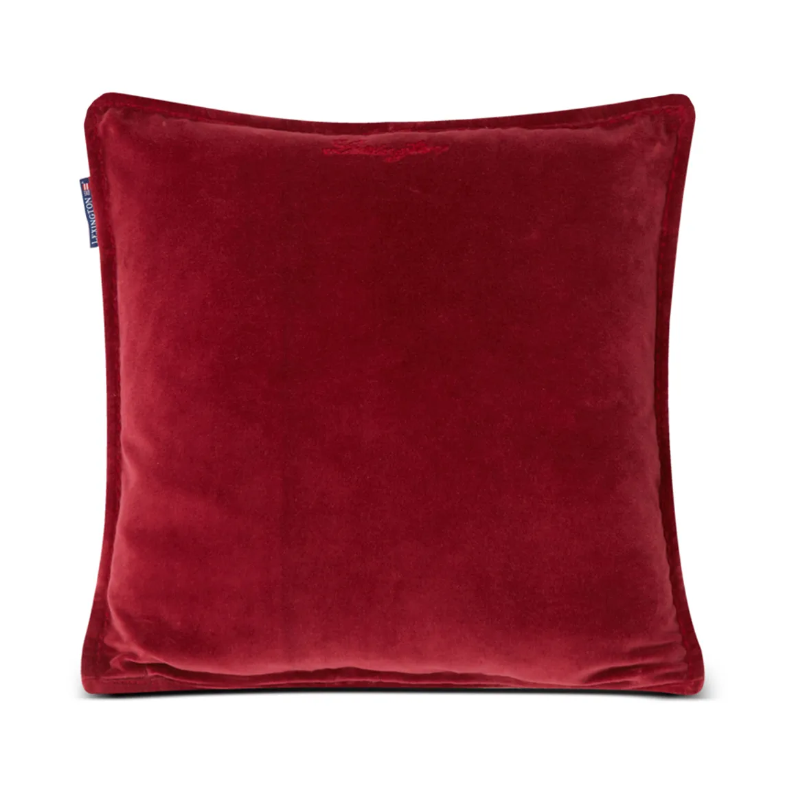 Funda de cojín Checked acolchada de lino/algodón 50x50 cm, Green-red-beige Lexington