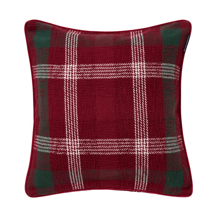 Funda de cojín Checked de algodón reciclado 50x50 cm - Red-green-white - Lexington