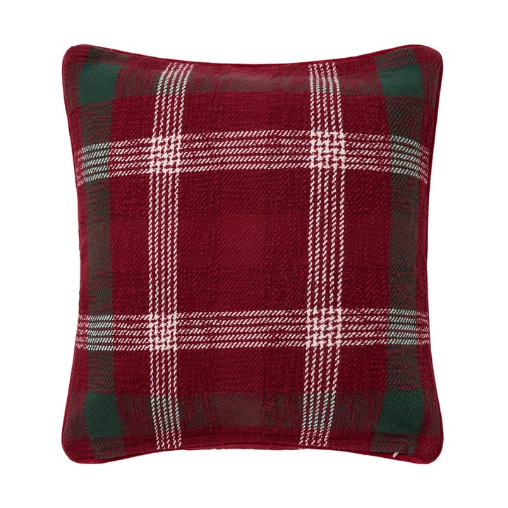 Funda de cojín Checked de algodón reciclado 50x50 cm, Red-green-white Lexington