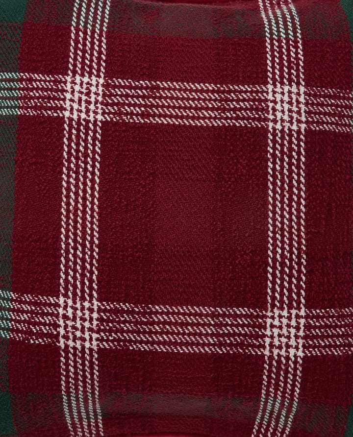 Funda de cojín Checked de algodón reciclado 50x50 cm, Red-green-white Lexington