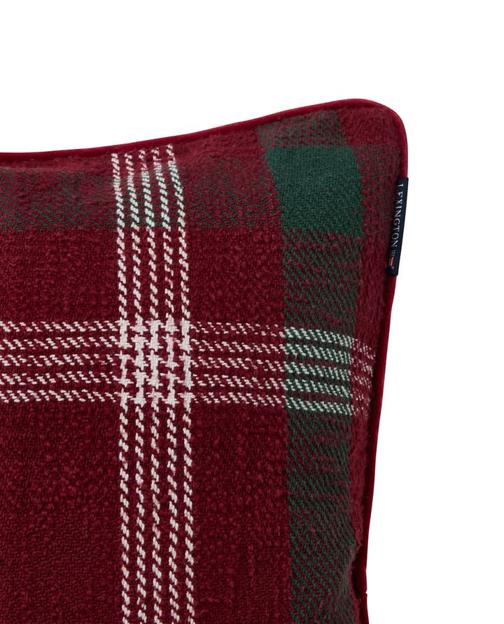 Funda de cojín Checked de algodón reciclado 50x50 cm, Red-green-white Lexington