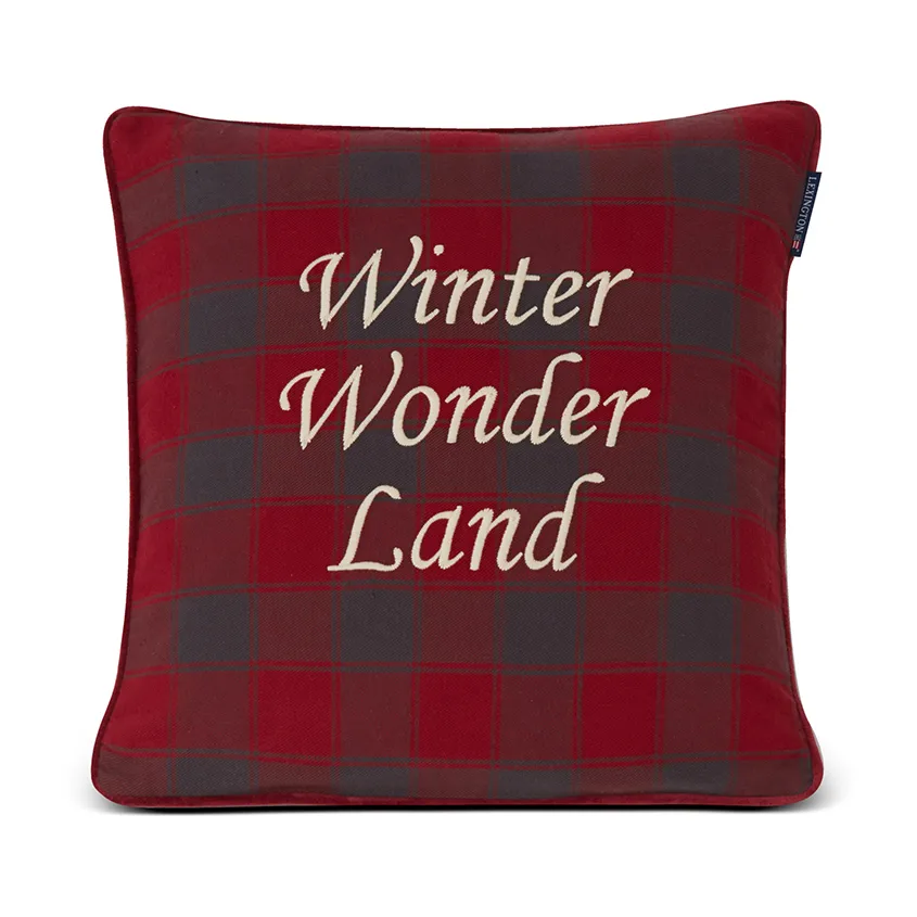 Funda de cojín Checked Organic Cotton Flannel 50x50 cm, Winter Wonder Land Lexington