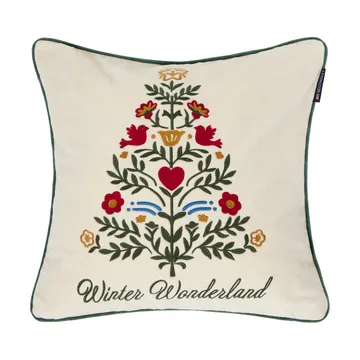Funda de cojín Christmas Tree velvet - Light beige-multi, 50x50 cm - Lexington