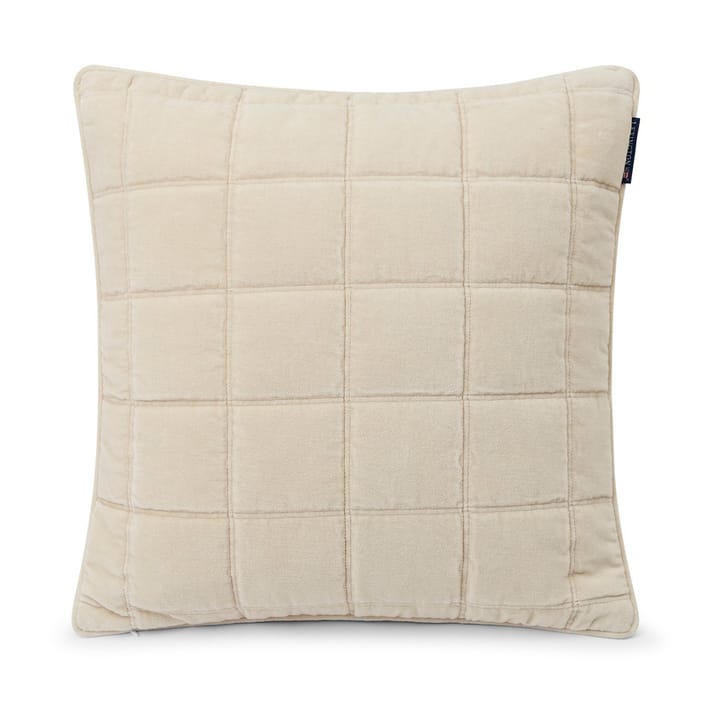 Funda de cojín Cotton Velvet quilted 50x50 cm, Light beige Lexington