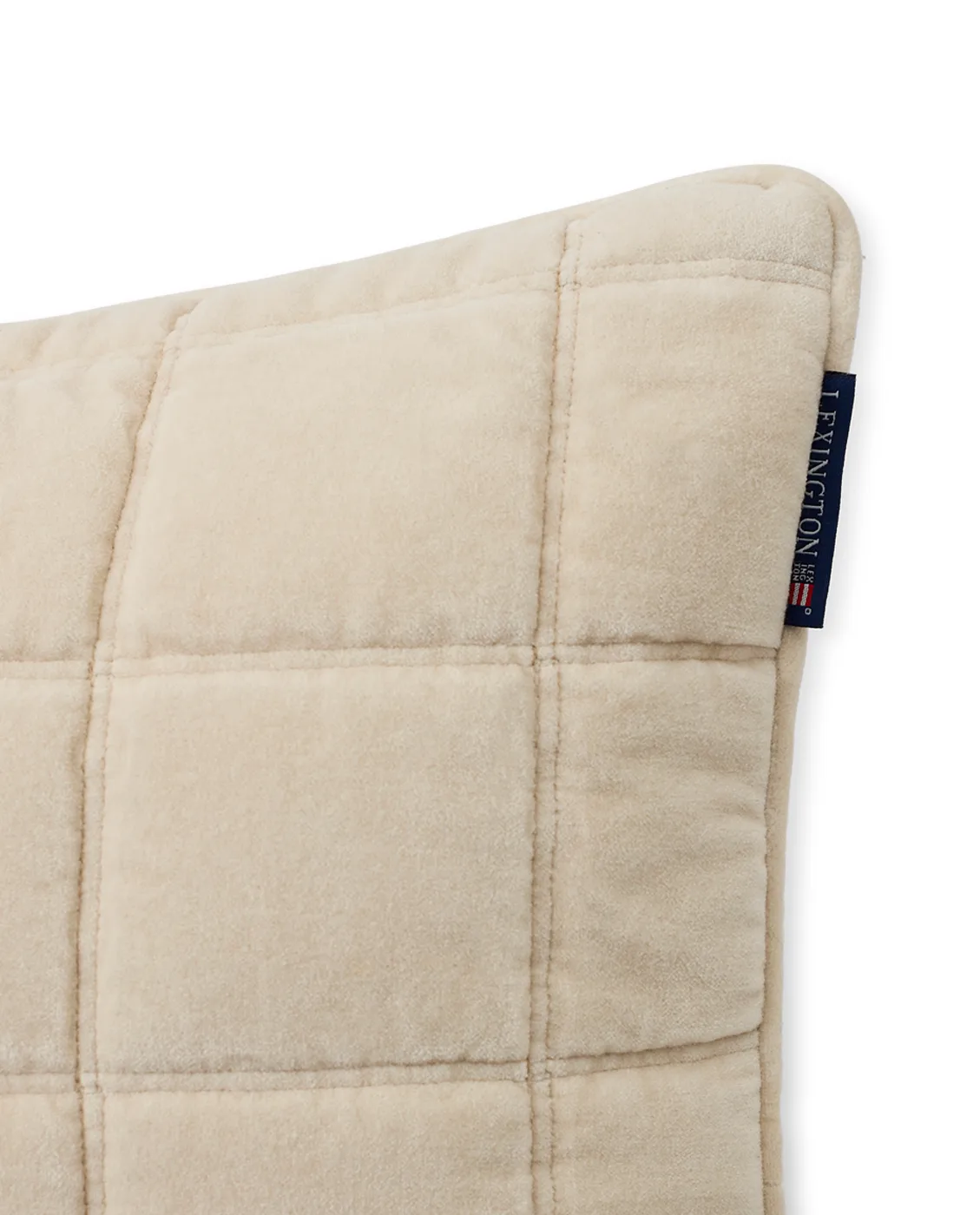 Funda de cojín Cotton Velvet quilted 50x50 cm, Light beige Lexington