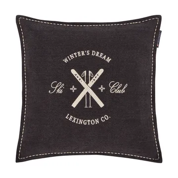 Funda de cojín de algodón orgánico Ski Club - Navy-Light beige, 50x50 cm - Lexington