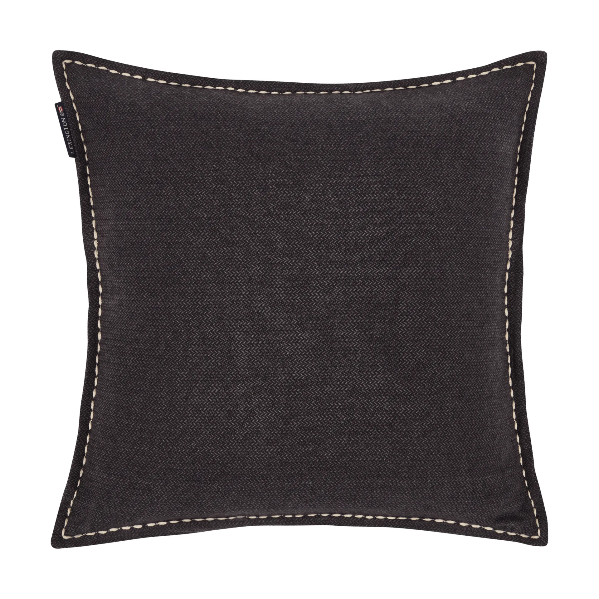 Funda de cojín de algodón orgánico Ski Club, Navy-Light beige, 50x50 cm Lexington