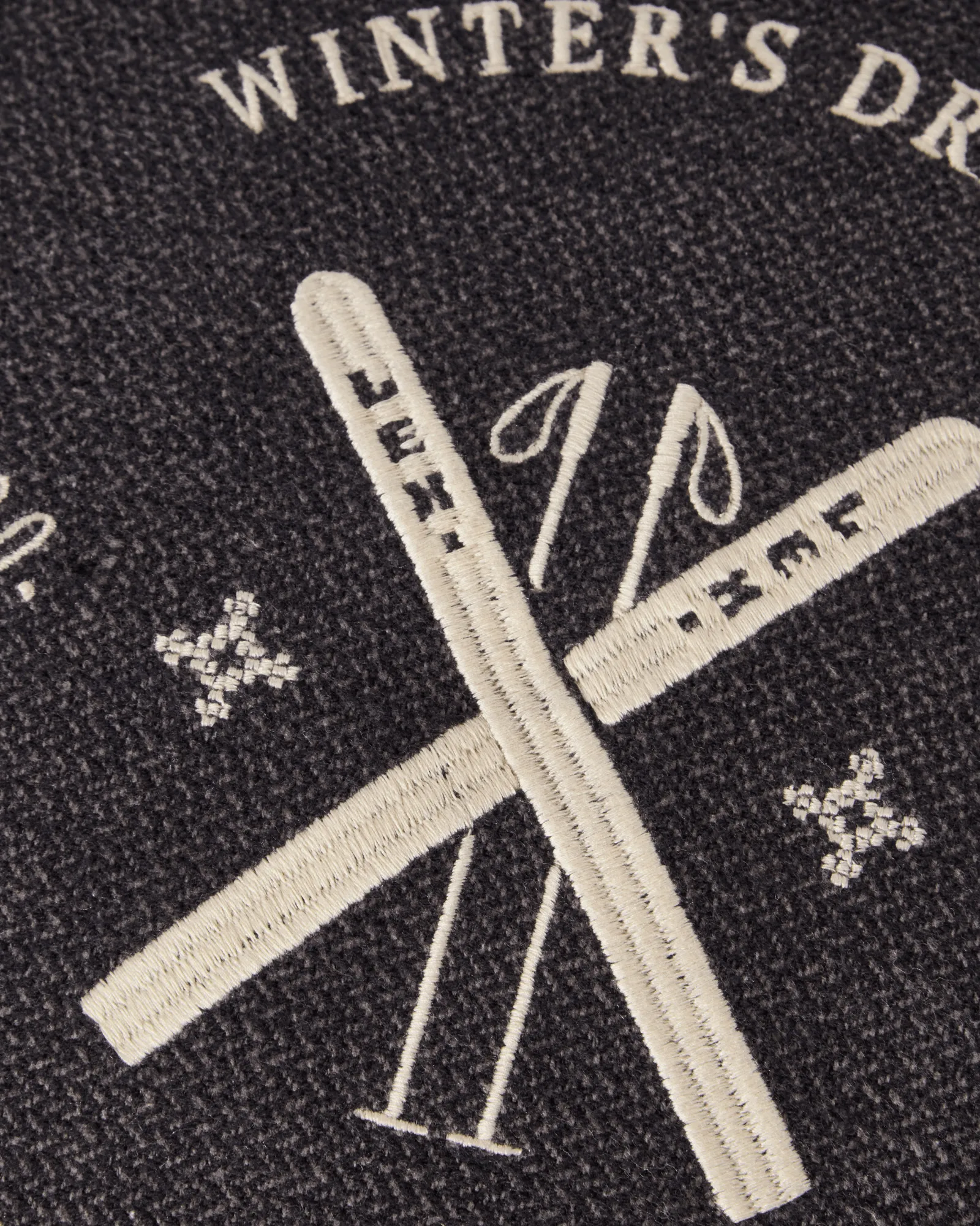 Funda de cojín de algodón orgánico Ski Club, Navy-Light beige, 50x50 cm Lexington